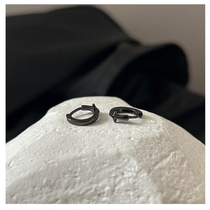 Black Cross Hoop Earrings