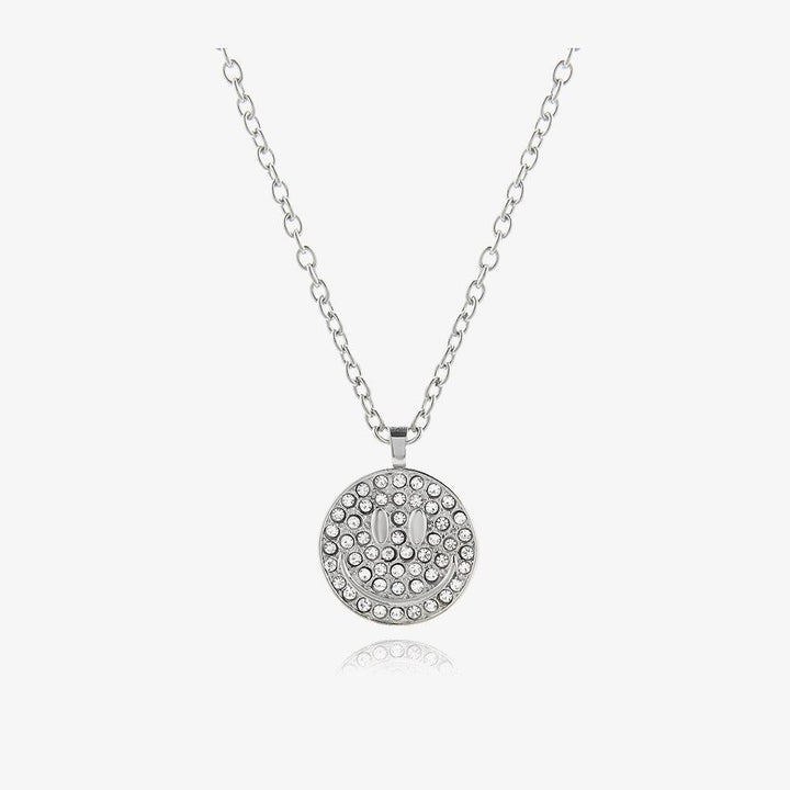 Colorful Zircon Smiley Necklace