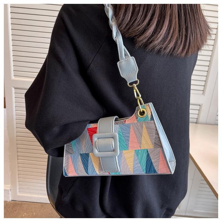 Faux Leather Baguette Bag