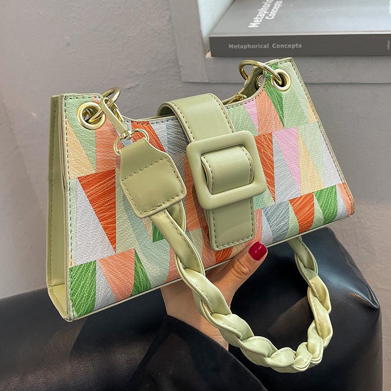 Faux Leather Baguette Bag