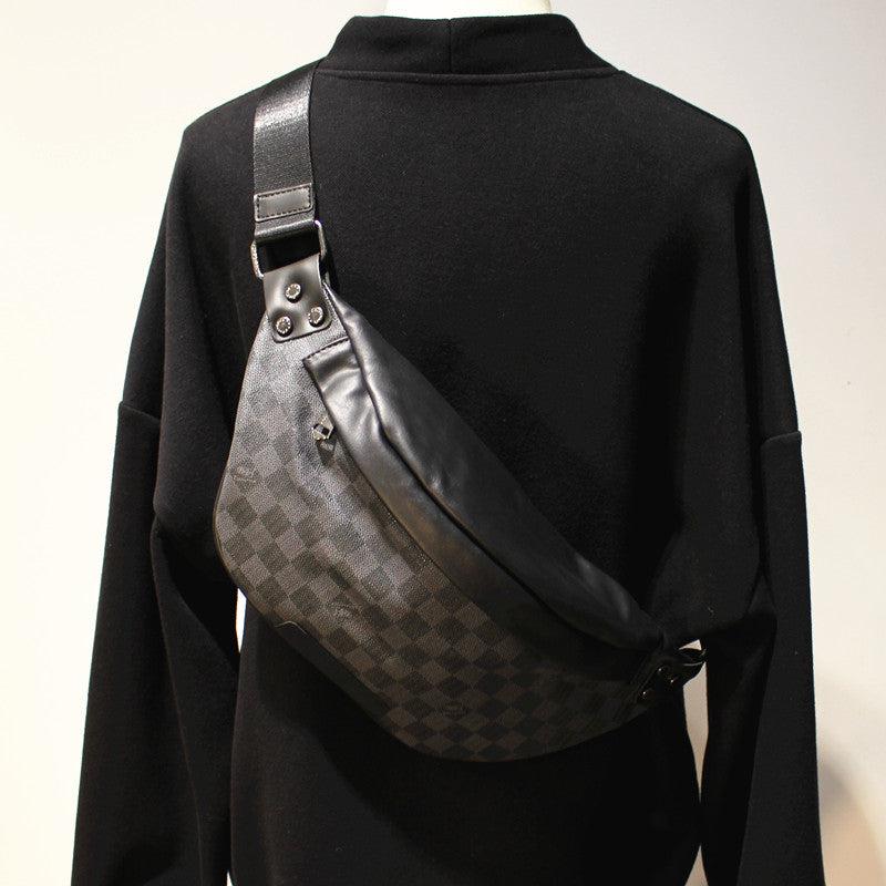 Faux Leather Plaid Hobo Bag