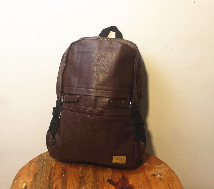Faux Leather Travel Backpack