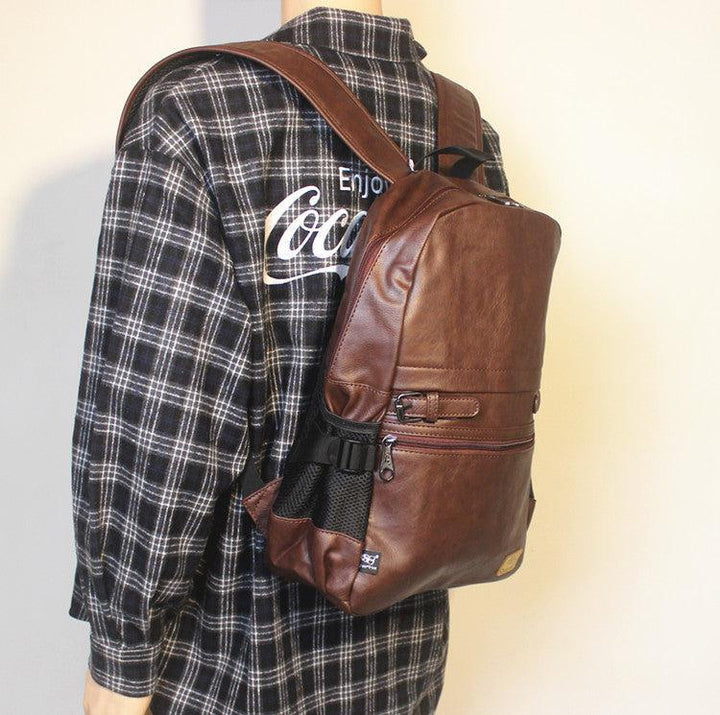 Faux Leather Travel Backpack