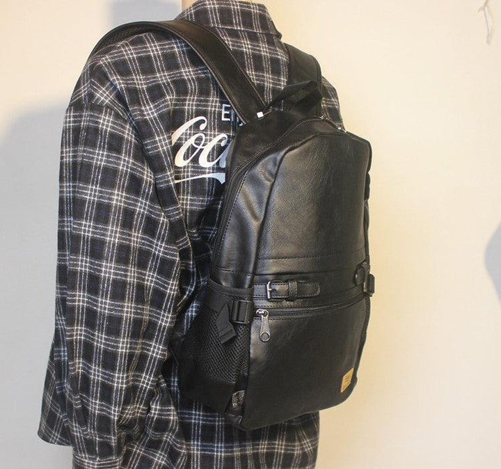 Faux Leather Travel Backpack