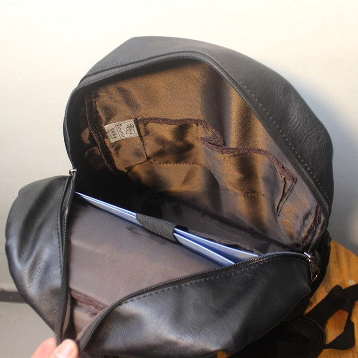 Faux Leather Travel Backpack