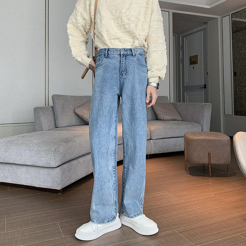 Light Blue Straight Jeans – The Korean Fashion