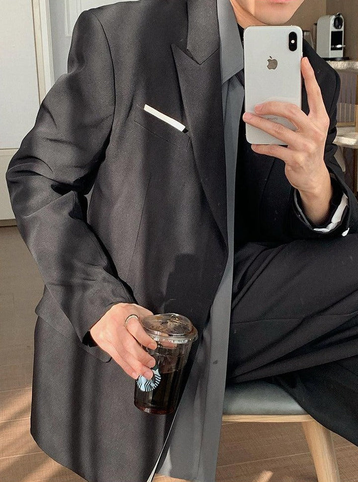 Oversized Blazer & Wide-Leg Pleated Pants ( Suit)