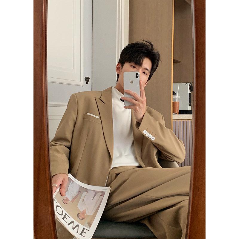 Oversized Blazer & Wide-Leg Pleated Pants ( Suit)