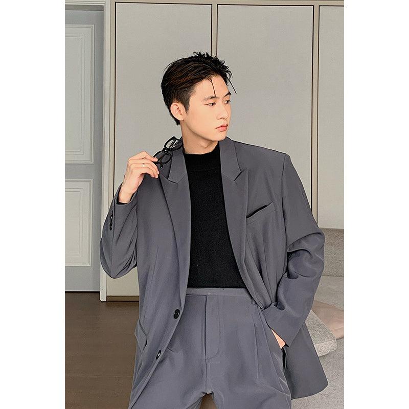 Oversized Blazer & Wide-Leg Pleated Pants ( Suit)