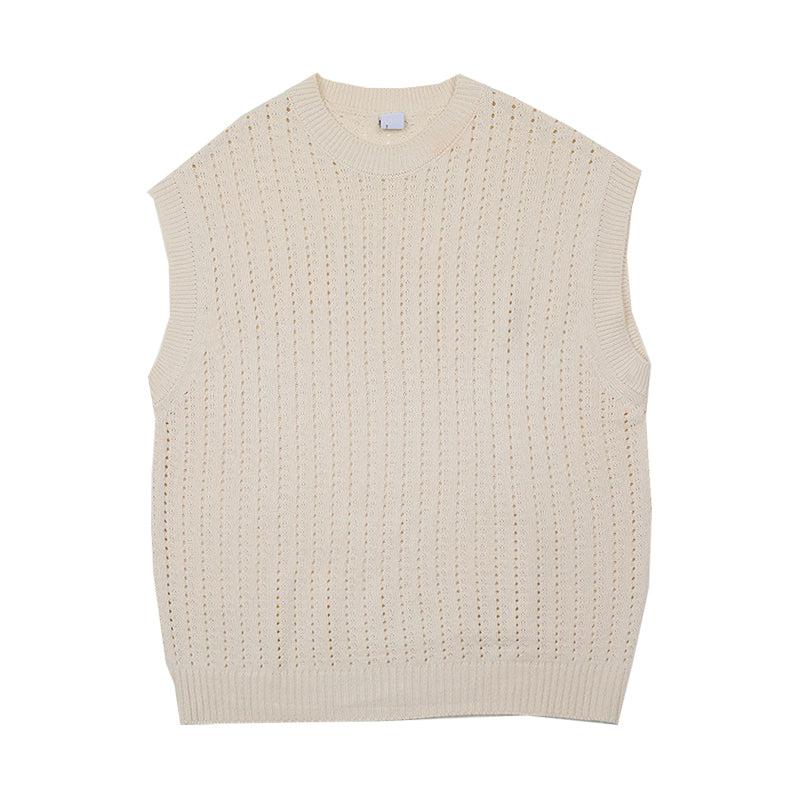 Oversized Khaki Knit Vest