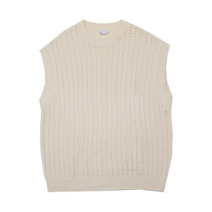 Oversized Khaki Knit Vest