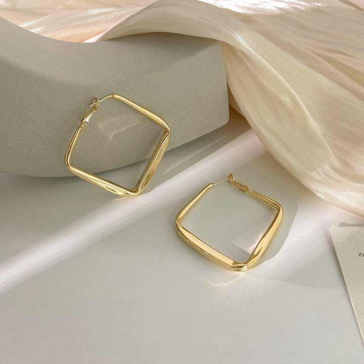 Oversized Square Metal Earrings