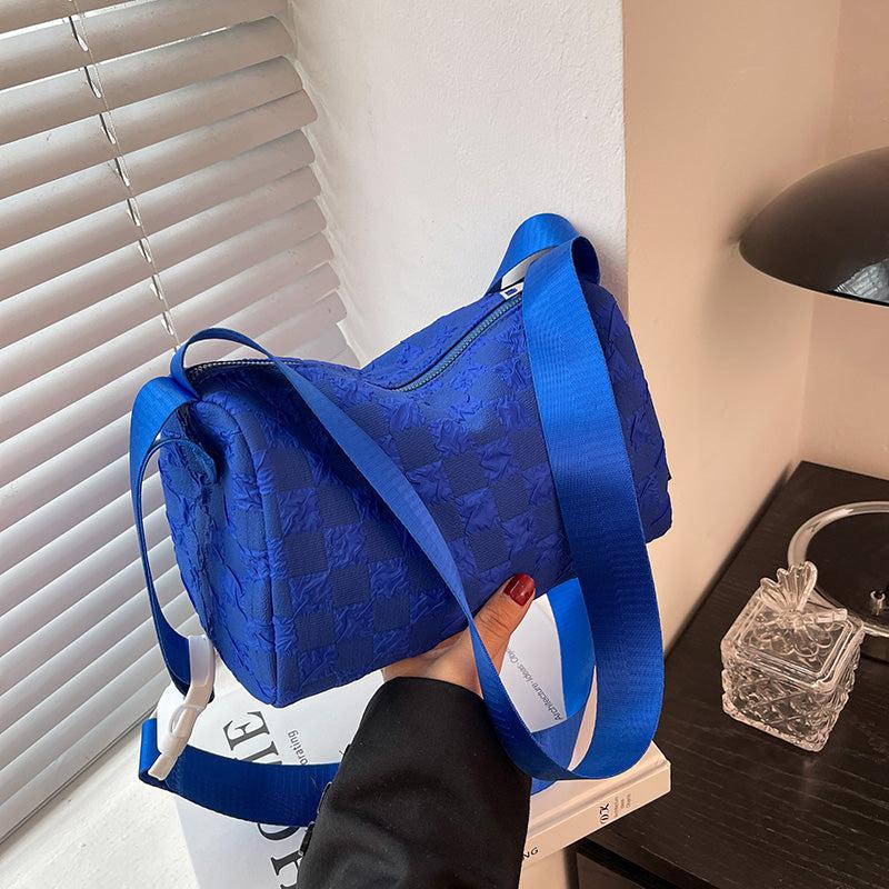 Plaid Canvas Shoulder Bag