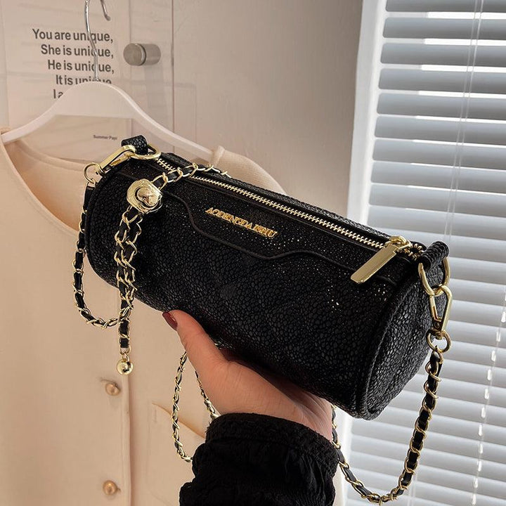 Plaid Crossbody Barrel Bag