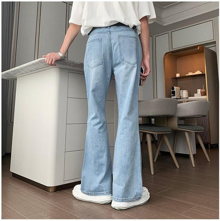 Ripped Denim Flared Pants