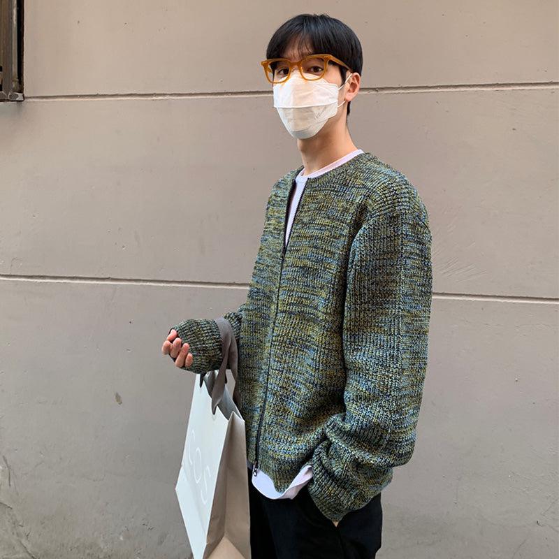 Round Neck Knit Cardigan Jacket