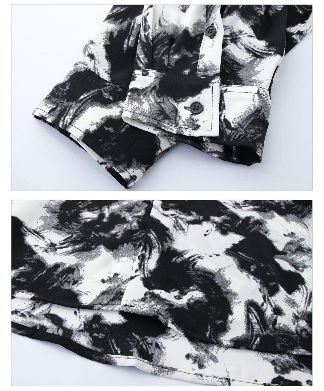Tie-dye Contrast Color Lapel Shirt