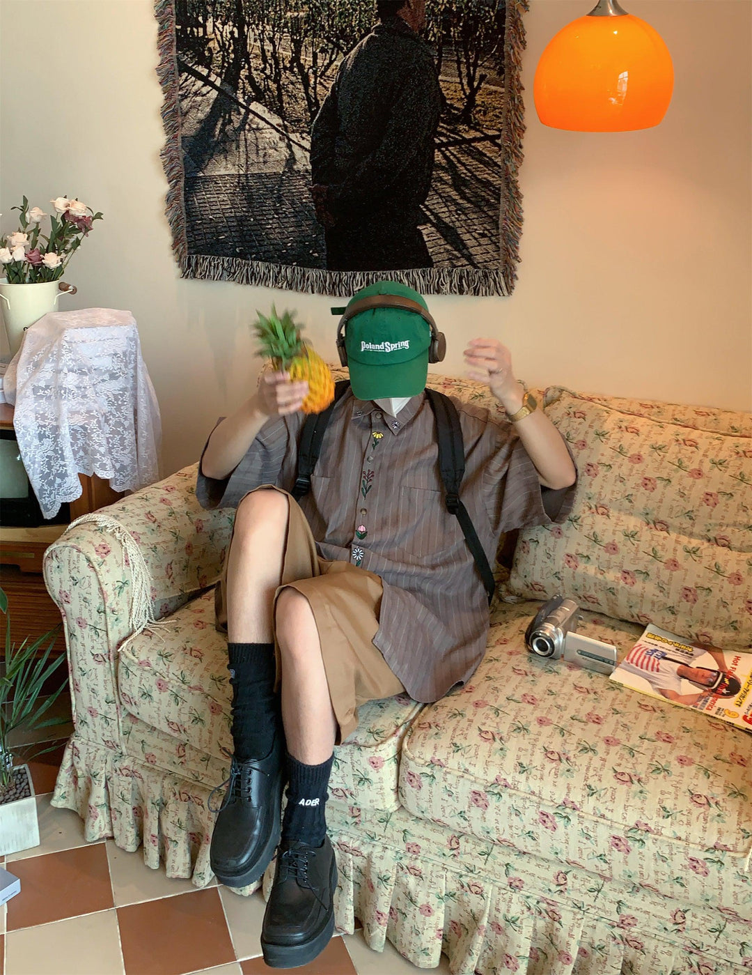 Vertical Stripe Shirt With Pockets