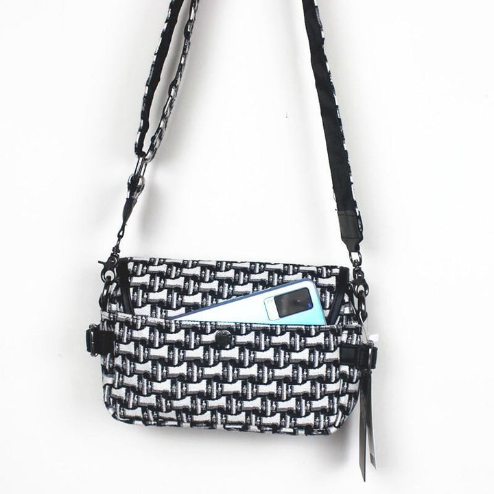 White Plaid Chest Bag