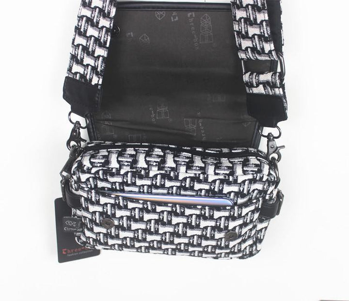 White Plaid Chest Bag