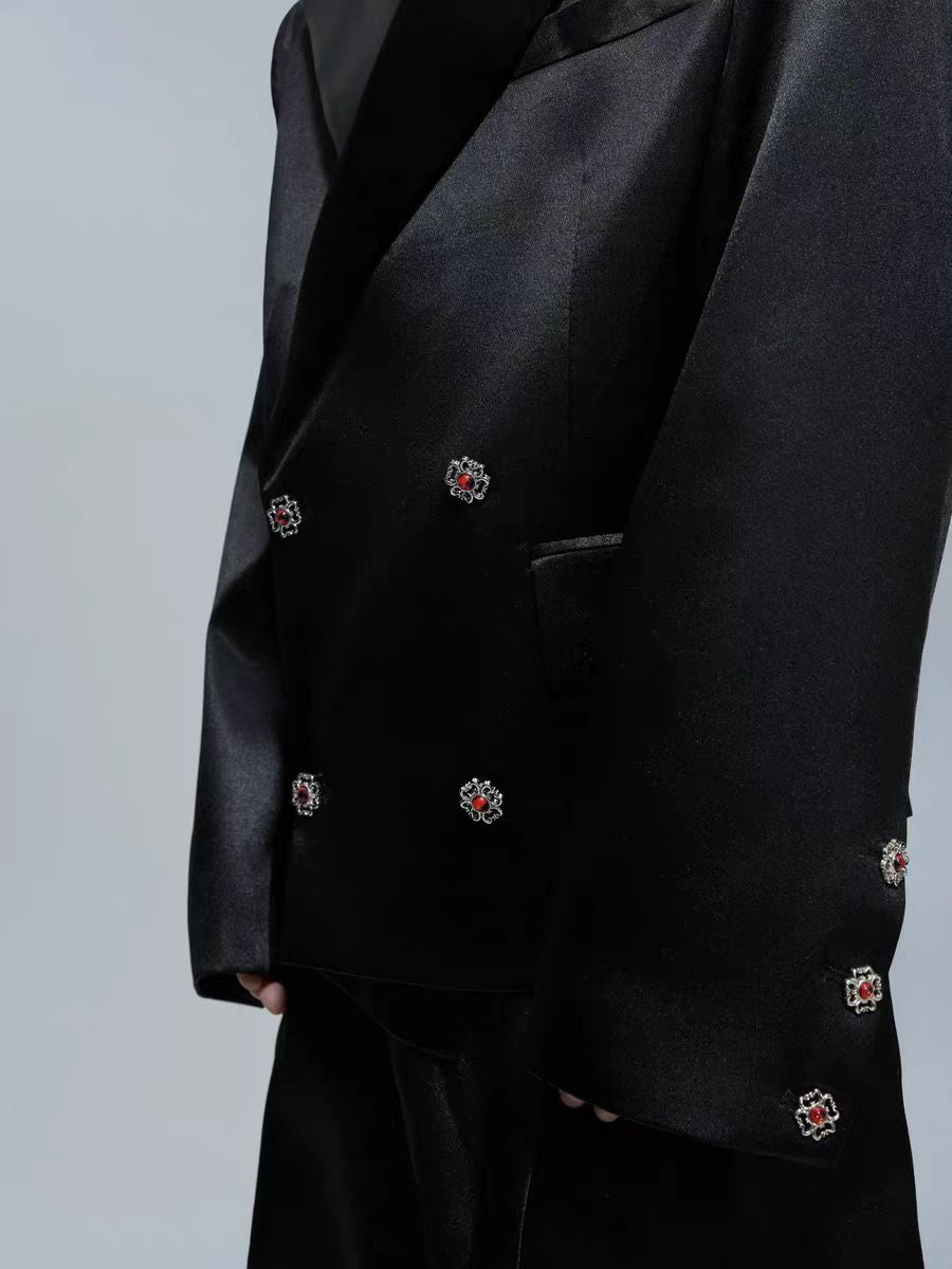 Liquid Shiny Silhouette Jacket and Pants