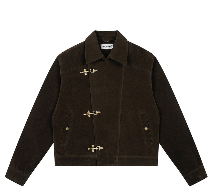 Suede Toggle Button Jacket
