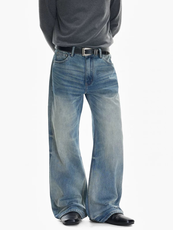 Retro Distressed Wide Leg Jeans Pants 2