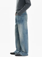 Retro Distressed Wide Leg Jeans Pants 4
