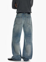 Retro Distressed Wide Leg Jeans Pants 5