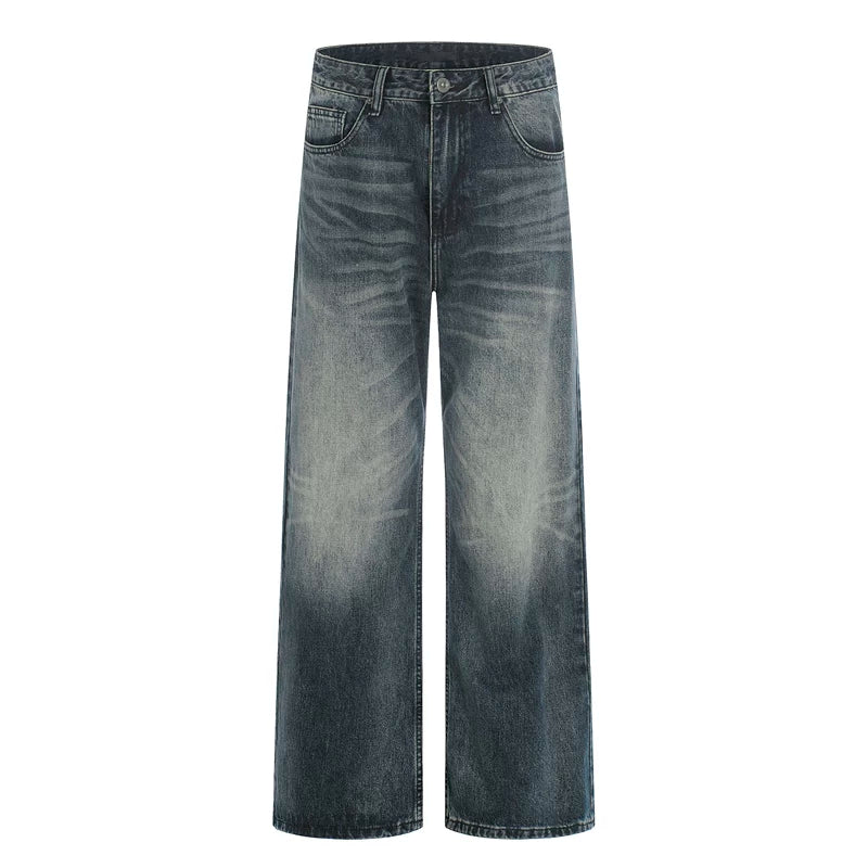 6029014229748,6029014229749,6029014229750,6029014229751,6029014229752, Washed Distressed Wide Leg Jeans Pants