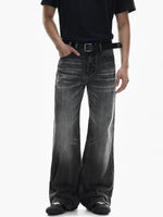 Wide Leg Washed Denim Jeans Pants 2
