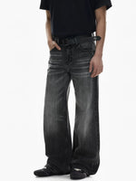 Wide Leg Washed Denim Jeans Pants 4