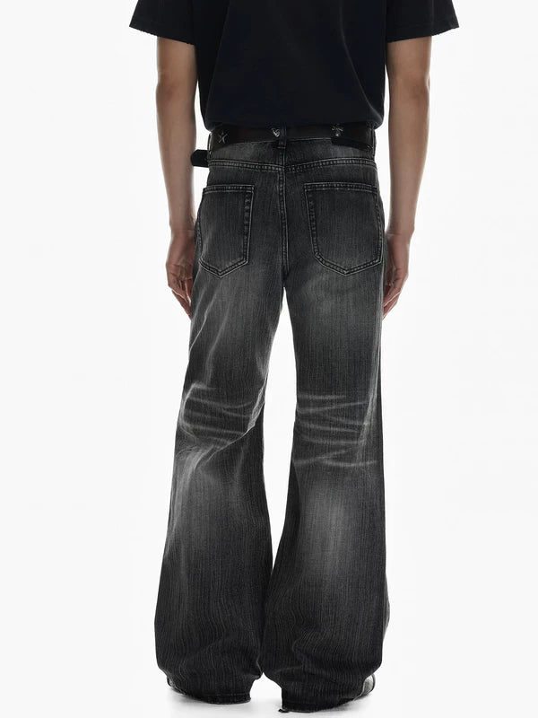 Wide Leg Washed Denim Jeans Pants 5