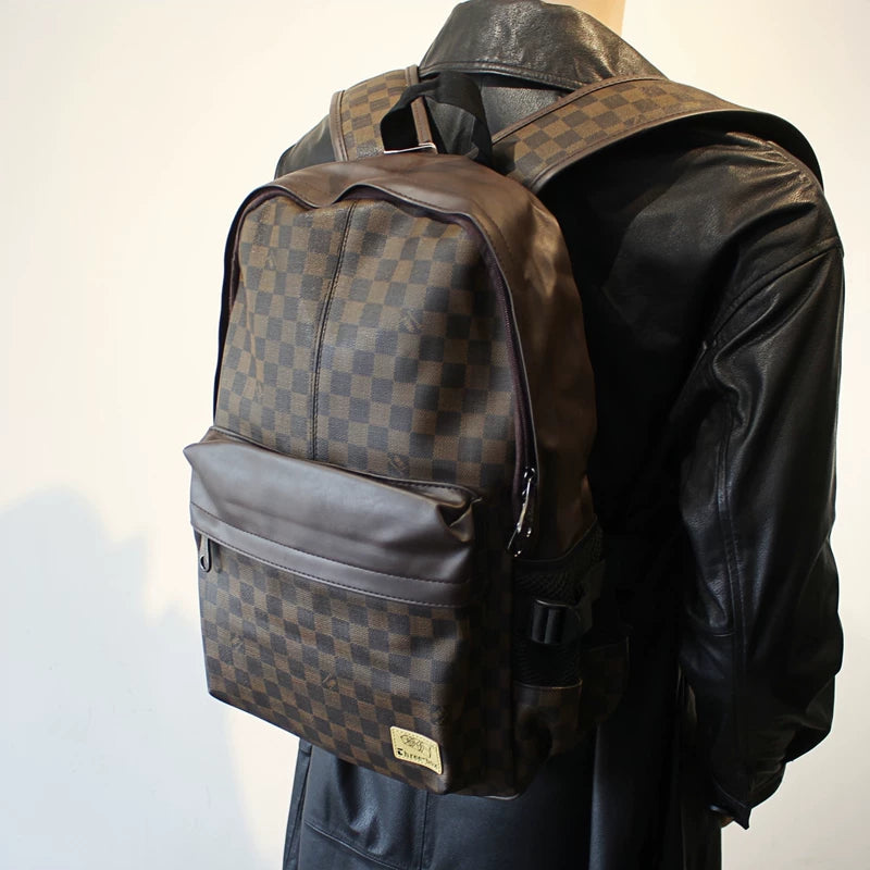 Plaid Laptop Backpack with Front Pocket 3
