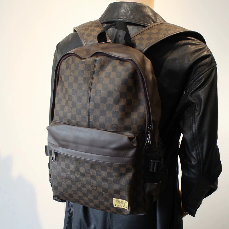 Plaid Laptop Backpack with Front Pocket 4