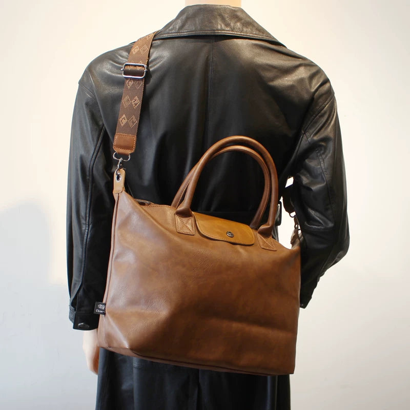 Large Capacity Leather Crossbody Dumpling Bag 3