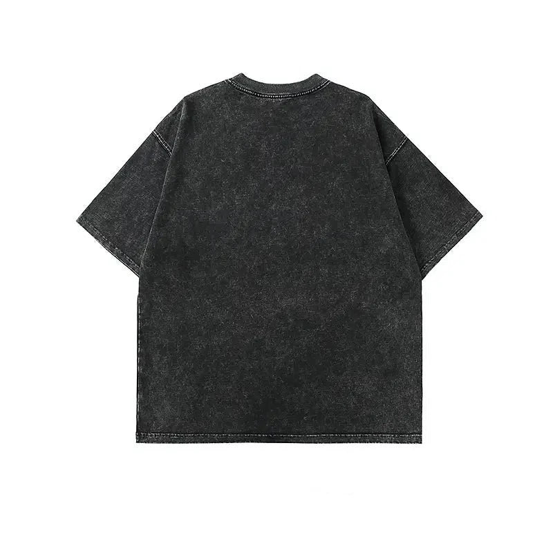 3D Letter Washed Short Sleeve T-shirt