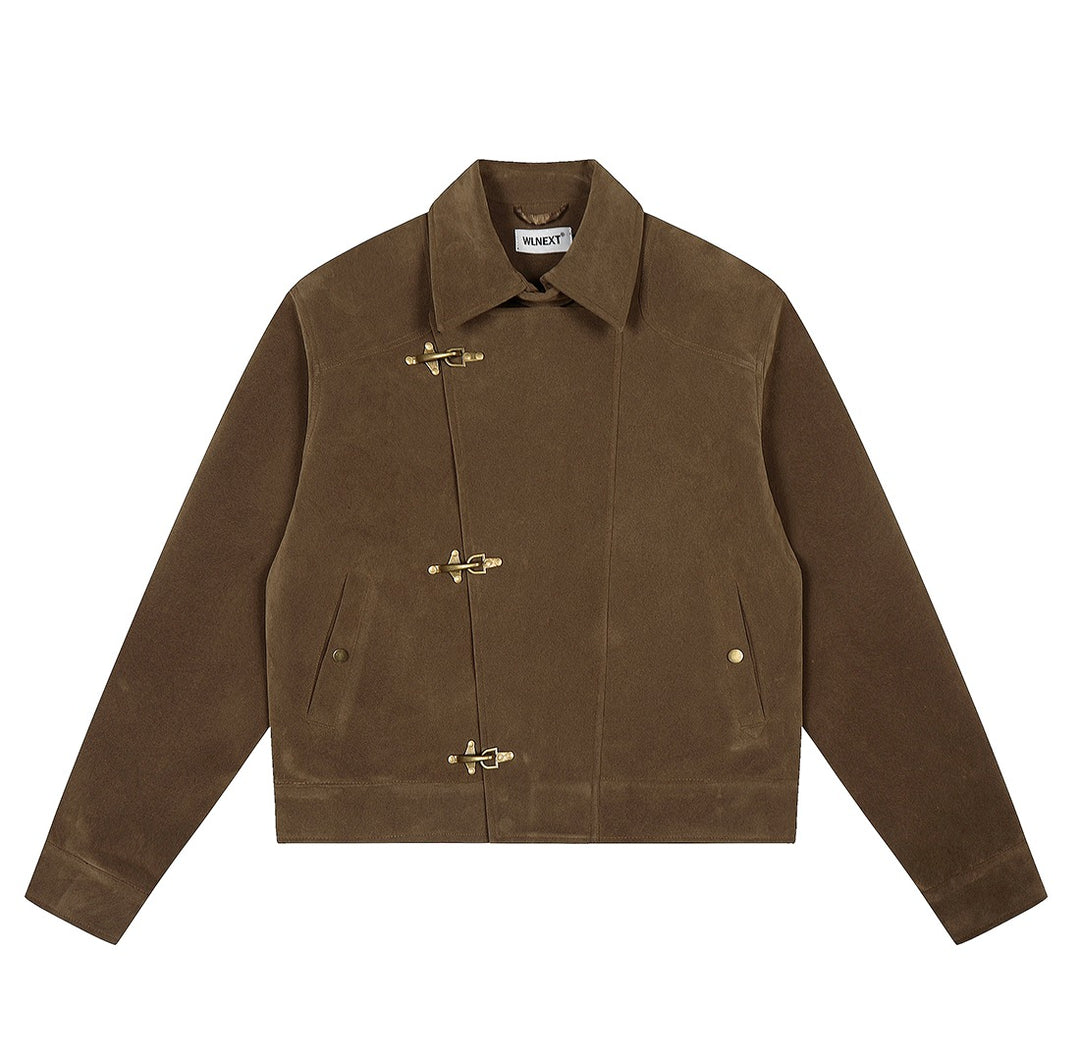 Suede Toggle Button Jacket