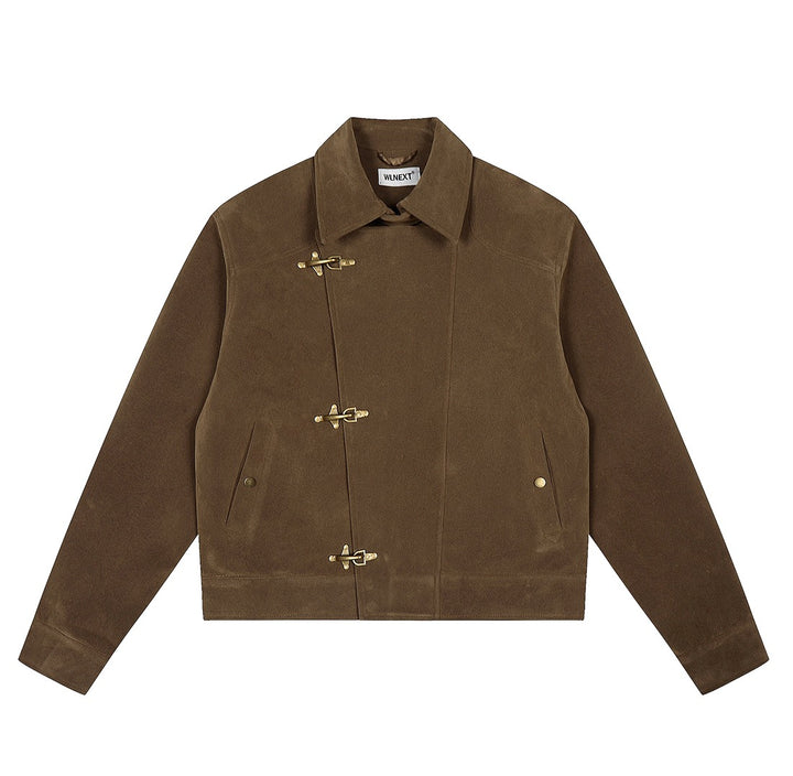 Suede Toggle Button Jacket