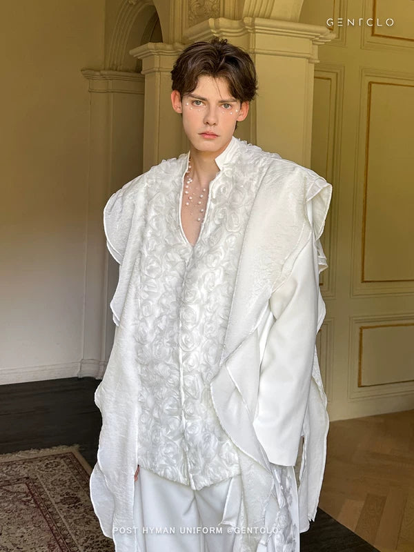 3D Floral Textured Casual Suit Jacket 2