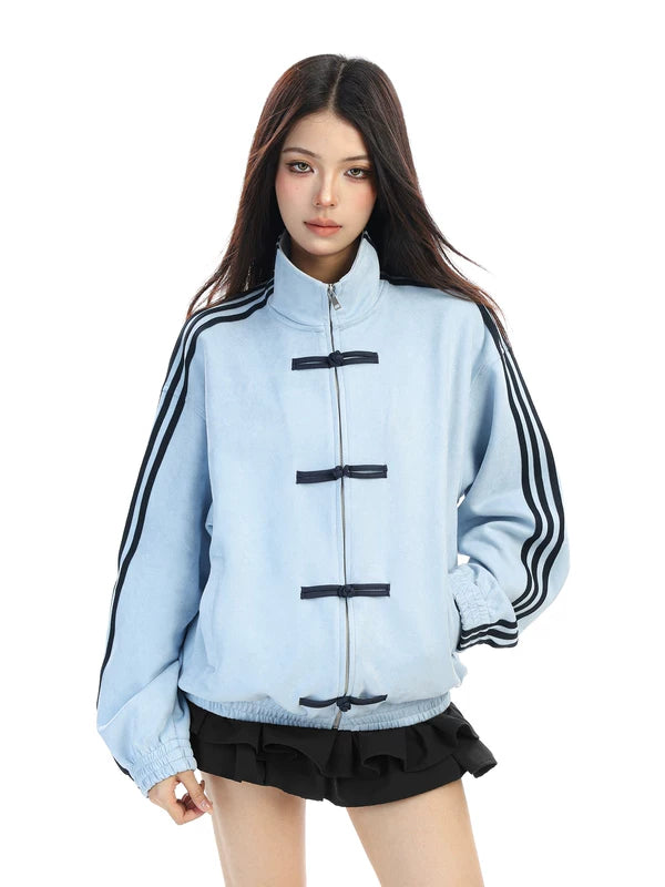 Chinese Style Three-Stripe Zip-Up Jacket 5