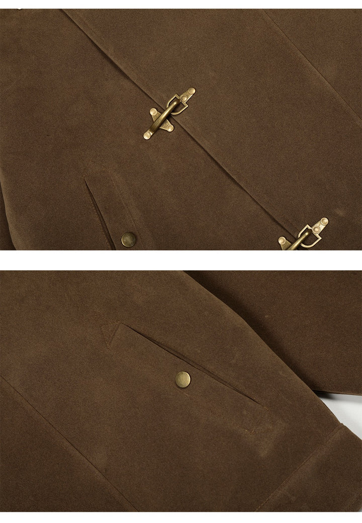 Suede Toggle Button Jacket