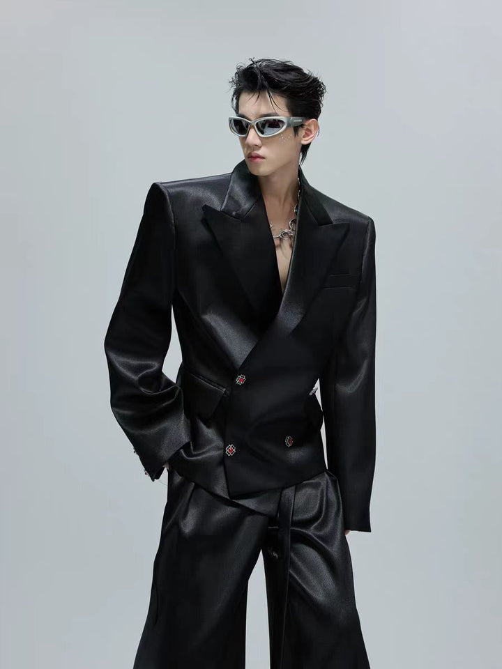 Liquid Shiny Silhouette Jacket and Pants