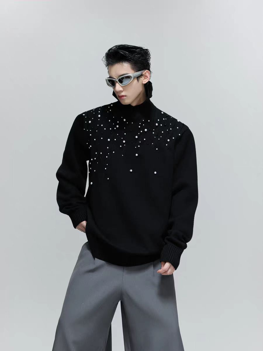Pearl Turtleneck Cable Knit Sweater