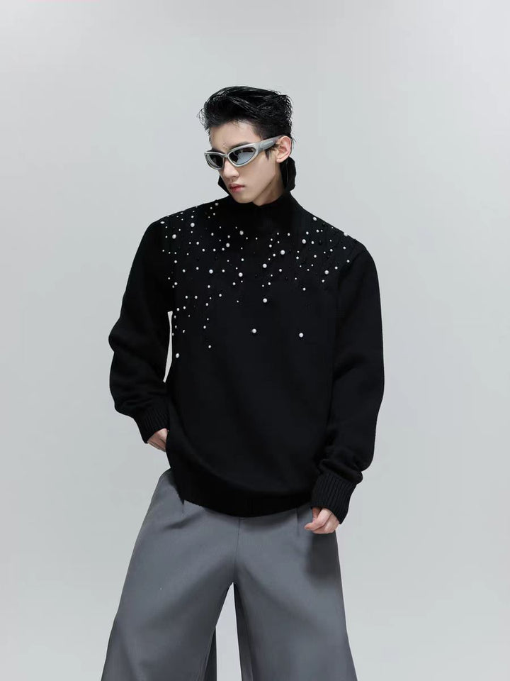 Pearl Turtleneck Cable Knit Sweater