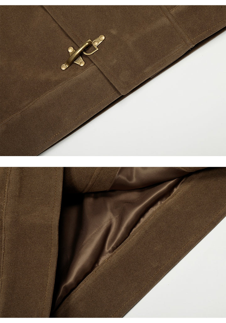 Suede Toggle Button Jacket