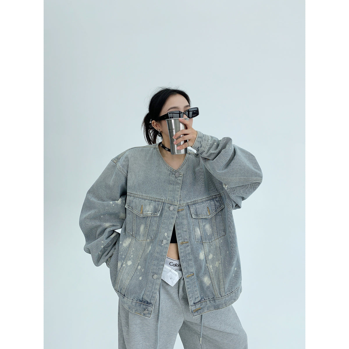 Letter Embroidery Denim Jacket