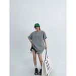 Lettering Embroidered Crew Neck T-shirt