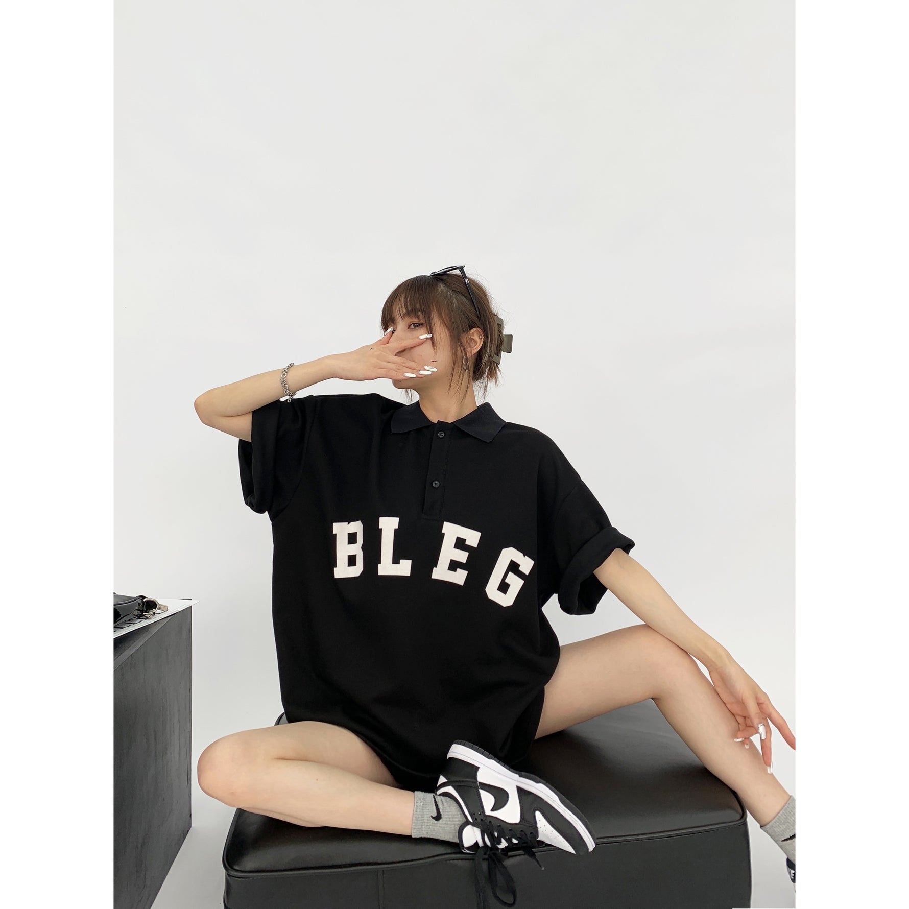 Oversized Polo Shirt Dress