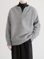 Y-Neck Velvet Pullover Knitwear